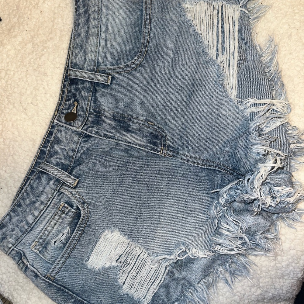 Fashion Nova Light Blue Denim Shorts